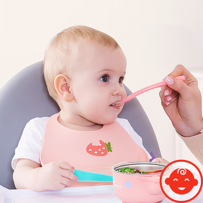 Thìa ăn dặm silicon MẶT CƯỜI MỀM DẺO bảo vệ nướu cho bé