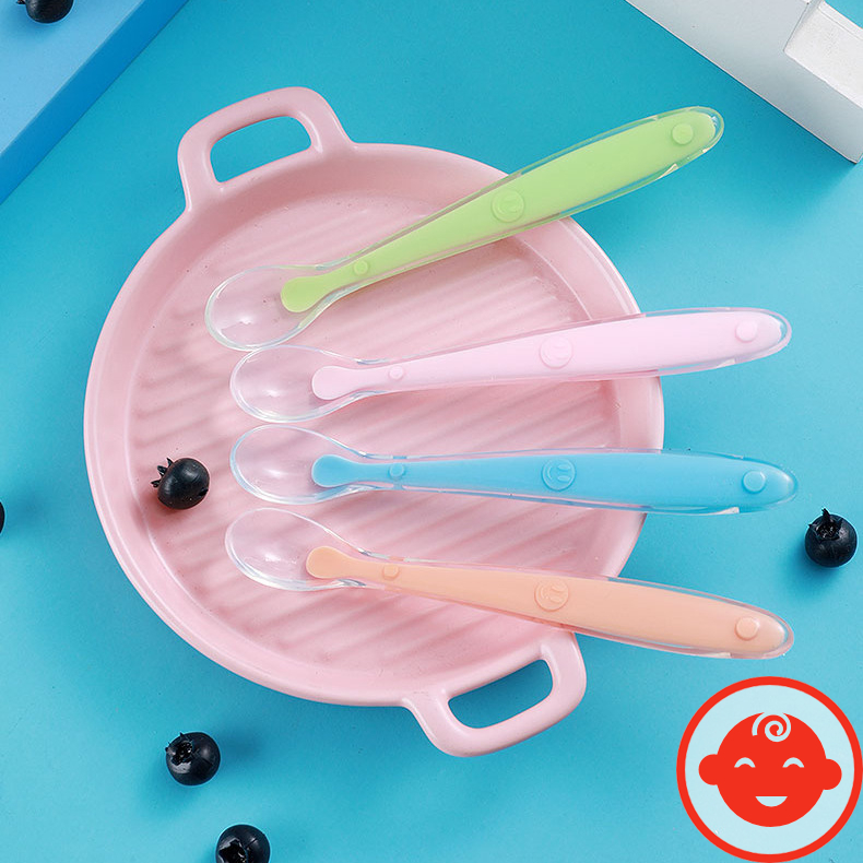 Thìa ăn dặm silicon MẶT CƯỜI MỀM DẺO bảo vệ nướu cho bé