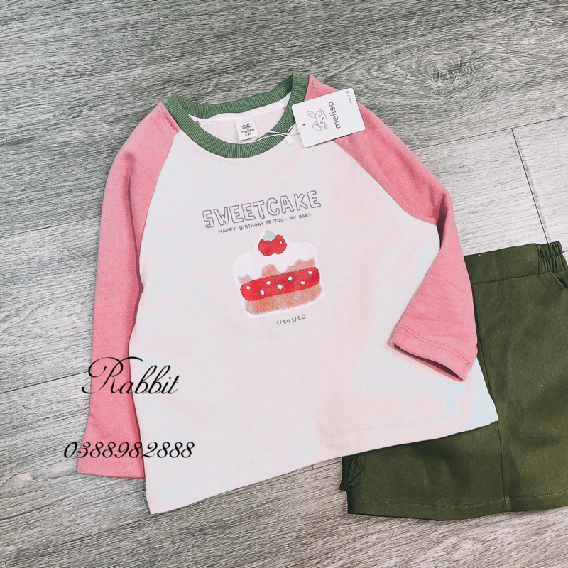 Bộ nỉ hình bánh kèm chân váy kaki Melisa