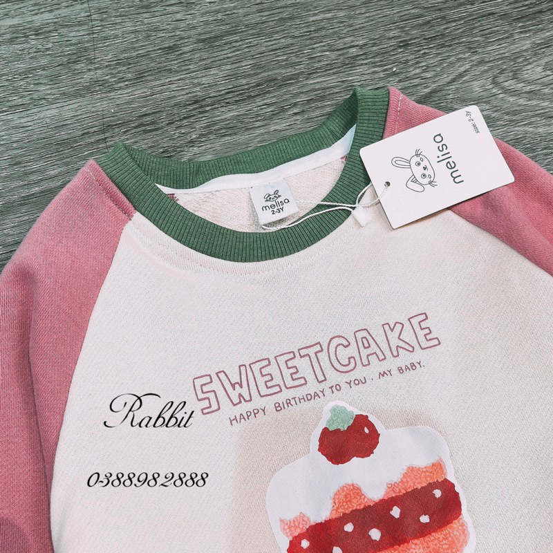 Bộ nỉ hình bánh kèm chân váy kaki Melisa