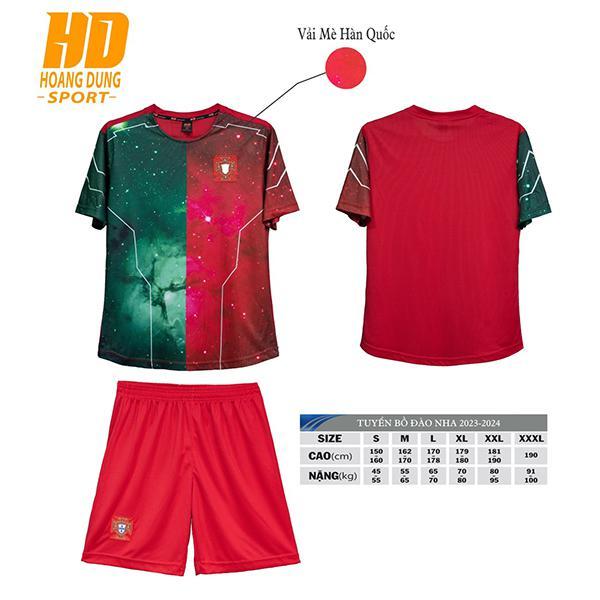 Quần áo Đá Bóng HD Đội Tuyển Bồ Đào nha- (Vải Mè Hàn Quốc)