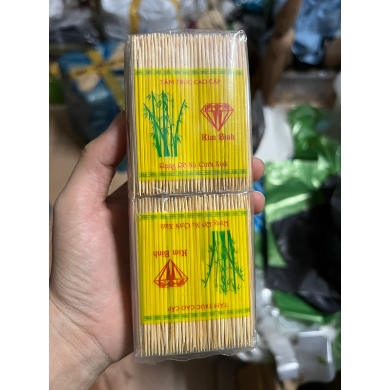 Bọc 10gói TĂM trúc xỉa răng KIM BÌNH