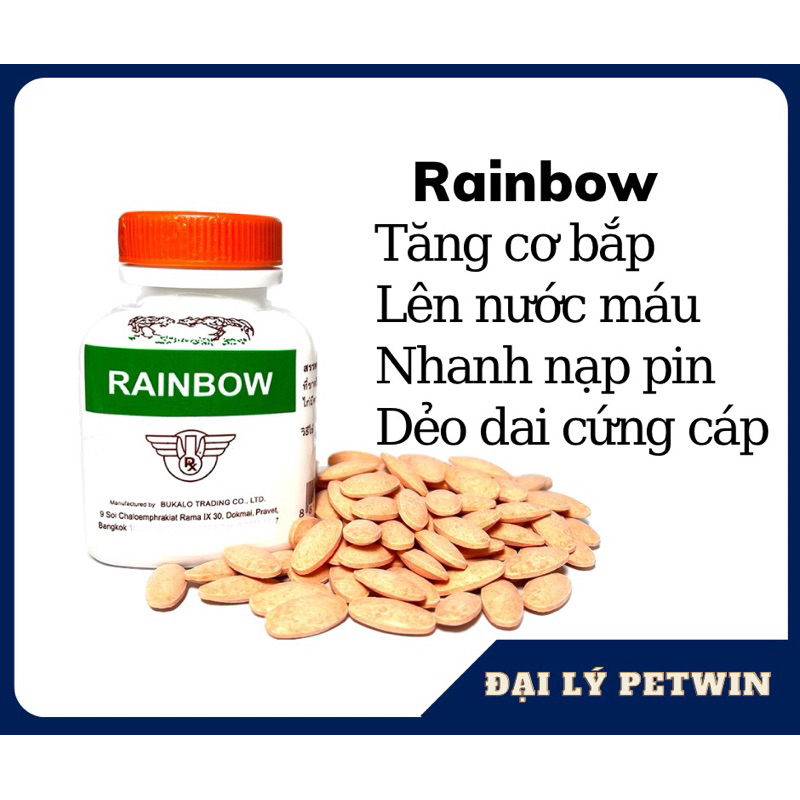 RAINBOW nuôi gà đá chính hãng 100% Thái Lan hủ 100 viên (có tách lẻ 20v, 50v)