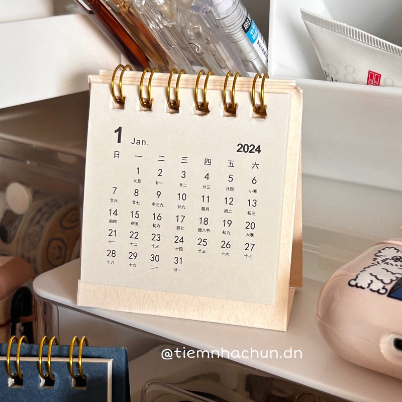 LỊCH MINI 2024 VINTAGE  - tiệm nhà chun
