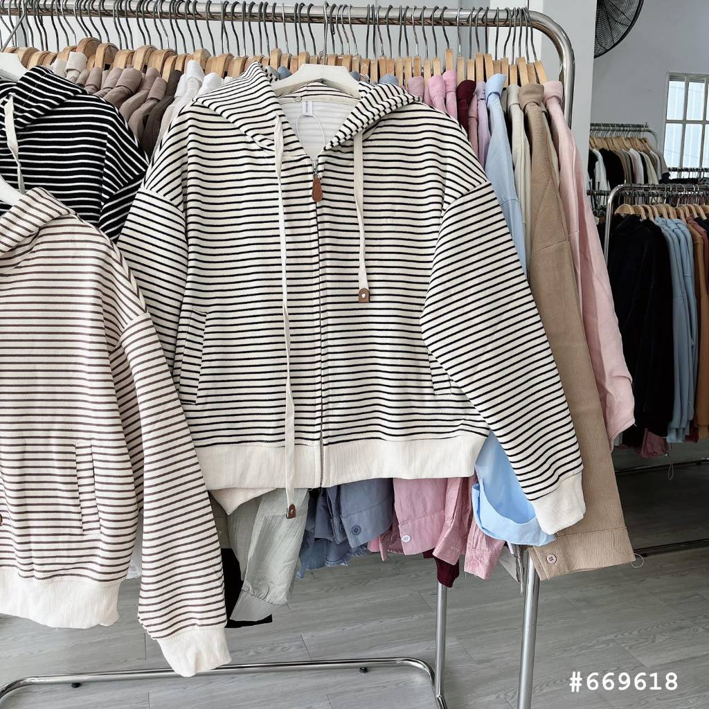 Áo khoác da cá kẻ sọc 9082 #669618