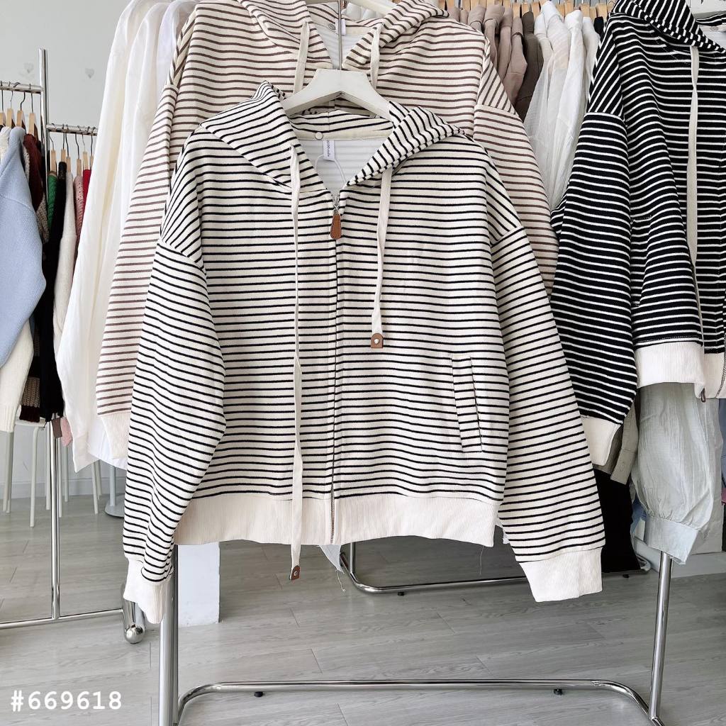 Áo khoác da cá kẻ sọc 9082 #669618