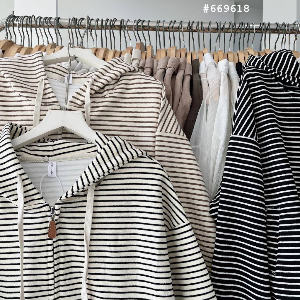 Áo khoác da cá kẻ sọc 9082 #669618