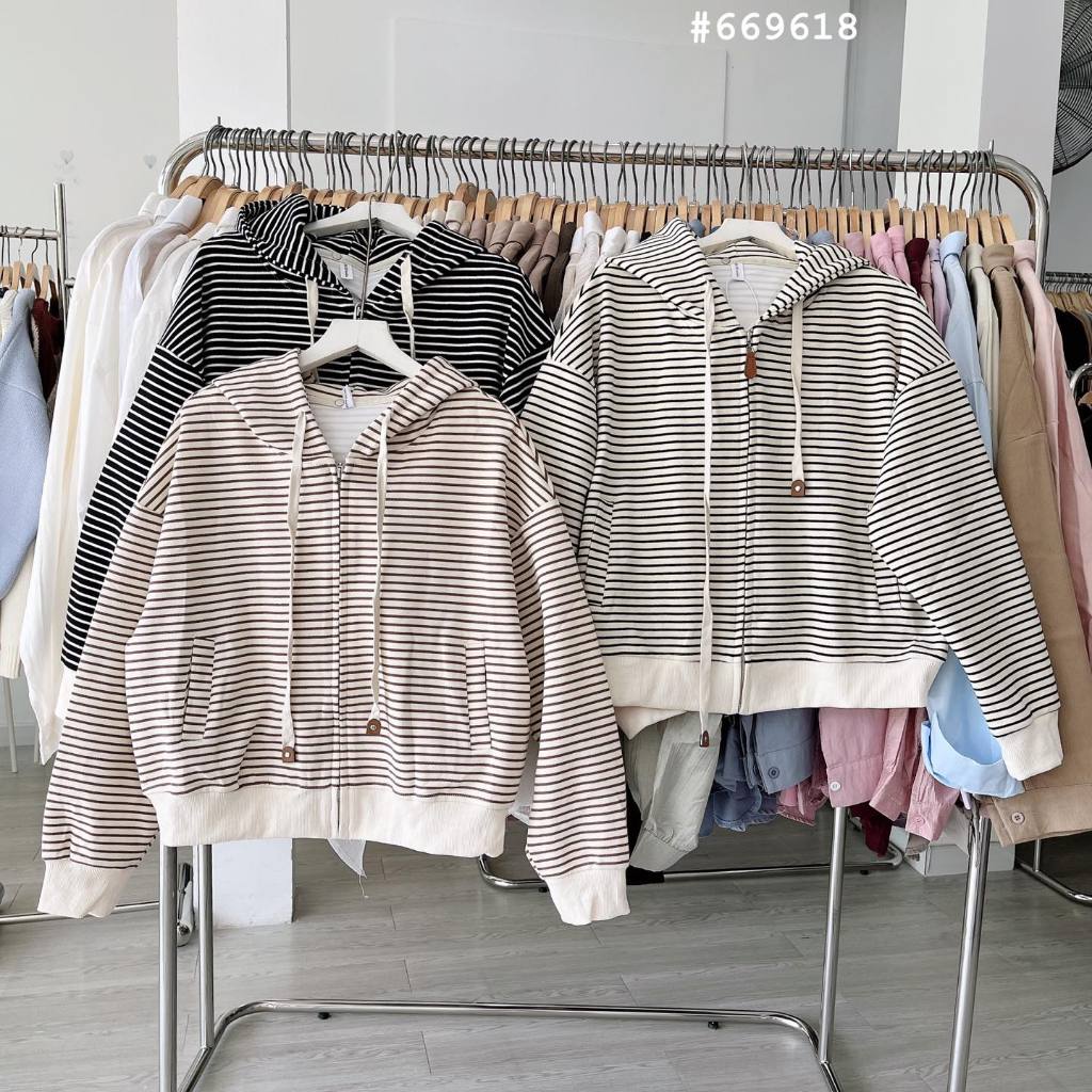 Áo khoác da cá kẻ sọc 9082 #669618