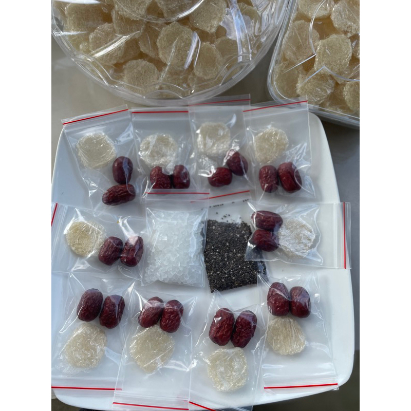 Set 10 gói yến vụn baby nguyên chất 100% tặng kèm táo đỏ hạt chia đường phèn