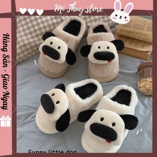 (Chọn tăng 1 size) Dép bông xxt chú chó nhỏ hài hước DÉP BÔNG FUNNY LITTLE DOG