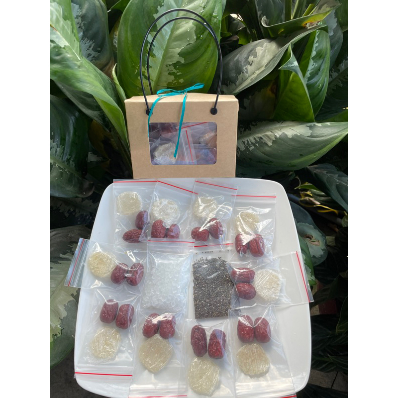 Set 10 gói yến vụn baby nguyên chất 100% tặng kèm táo đỏ hạt chia đường phèn