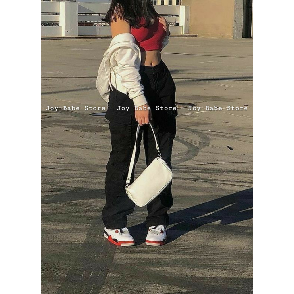 Áo 2 dây croptop basic JOY BABE🌼 hai dây sợi bún thun mịn co giãn, full màu, lót trong trắng đen trơn CROH 3-7B