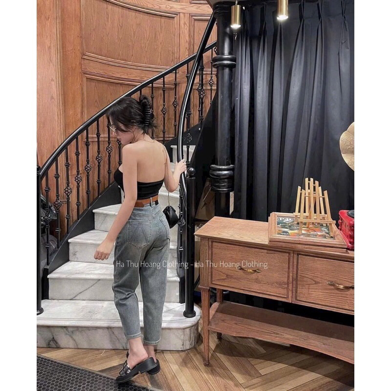 Quần baggy jeans denim thêu hoạ tiết V hót trend #5555