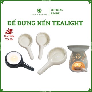 Đế đựng nến tealight bằng gốm sứ dùng cho đèn xông tinh dầu & bếp xông thảo mộc tiện lợi sang trọng