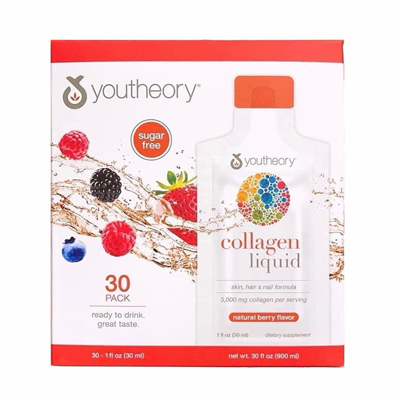 Nước Uống Bổ Sung Collagen Youtheory Collagen Liquid Không Đường - 30 Gói