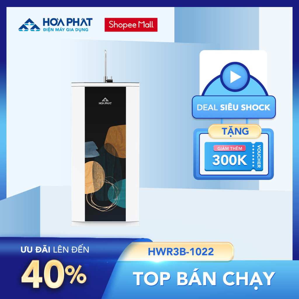 Máy lọc nước RO tủ đứng 10 lõi Hòa Phát HWR3B1022 - hiện đại uống trực tiếp tại vòi - bảo hành 36 tháng