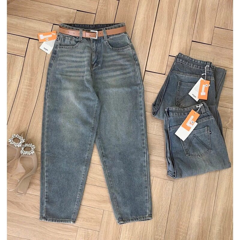 Quần baggy jeans denim thêu hoạ tiết V hót trend #5555