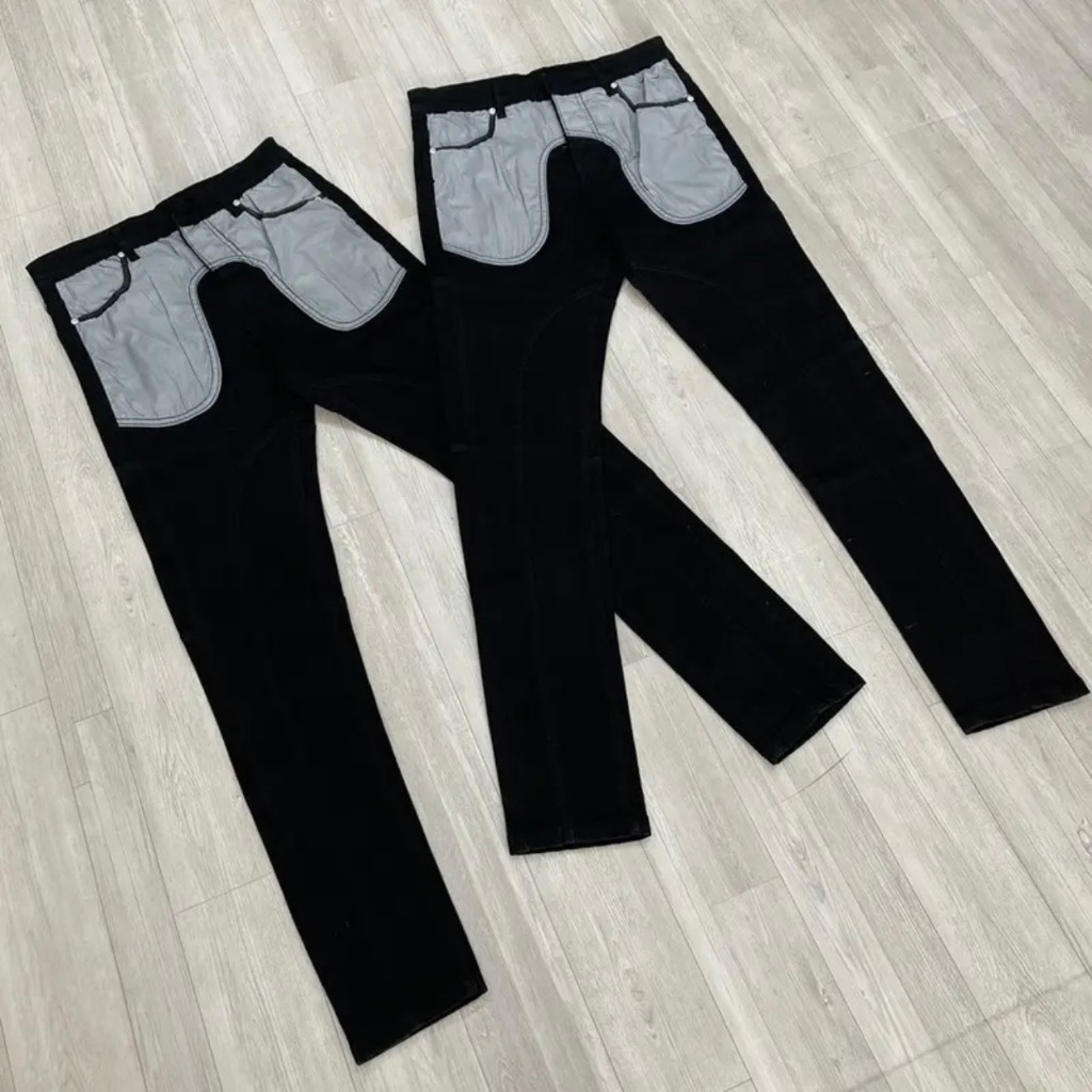 Quần Jean Nam DSQ Màu Đen Xậm Hai Bản Túi Da Trước Bản Đen Bản Xám Mẫu Quần Bò Nam Siêu Hot