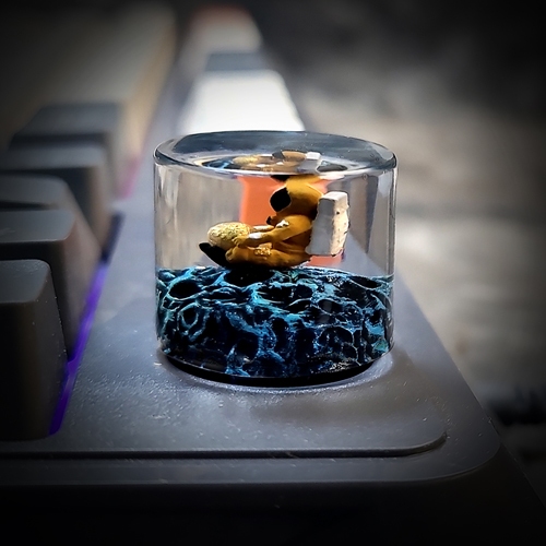 Núm xoay bàn phím cơ , knob keycap , keycap artisnan , núm bàn phím cơ phi hành gia