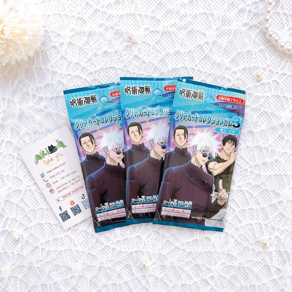 Pack random/Thẻ nhân phẩm - Clear card gum 3 - Jujutsu kaisen