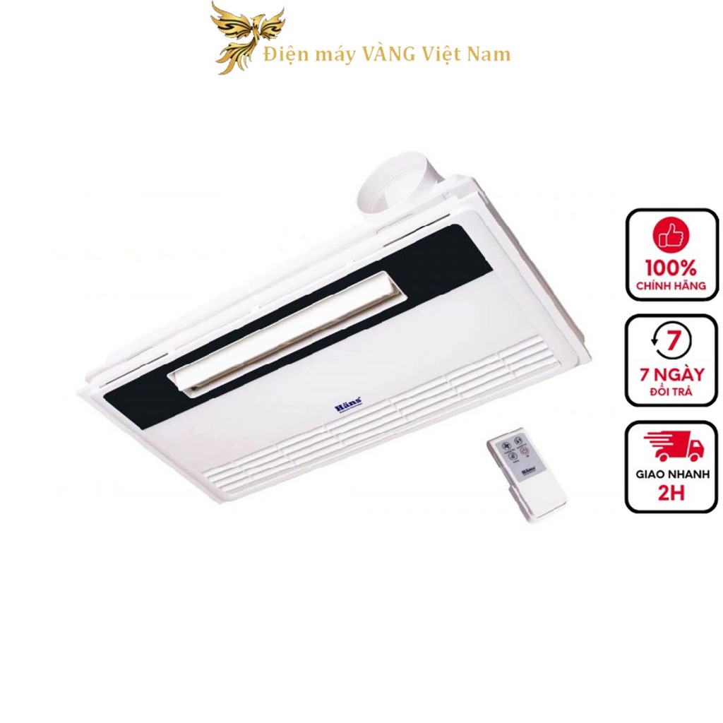 Quạt mát nhà vệ sinh lắp âm trần điều khiển từ xa Hans H20-R