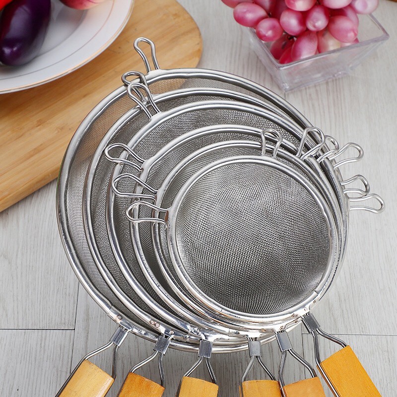 Rây Lọc Cháo Inox Cho Bé Ăn Dặm 1 Lớp Đường ính 12cm, 14cm-Babylove123-Thuhienbabylove