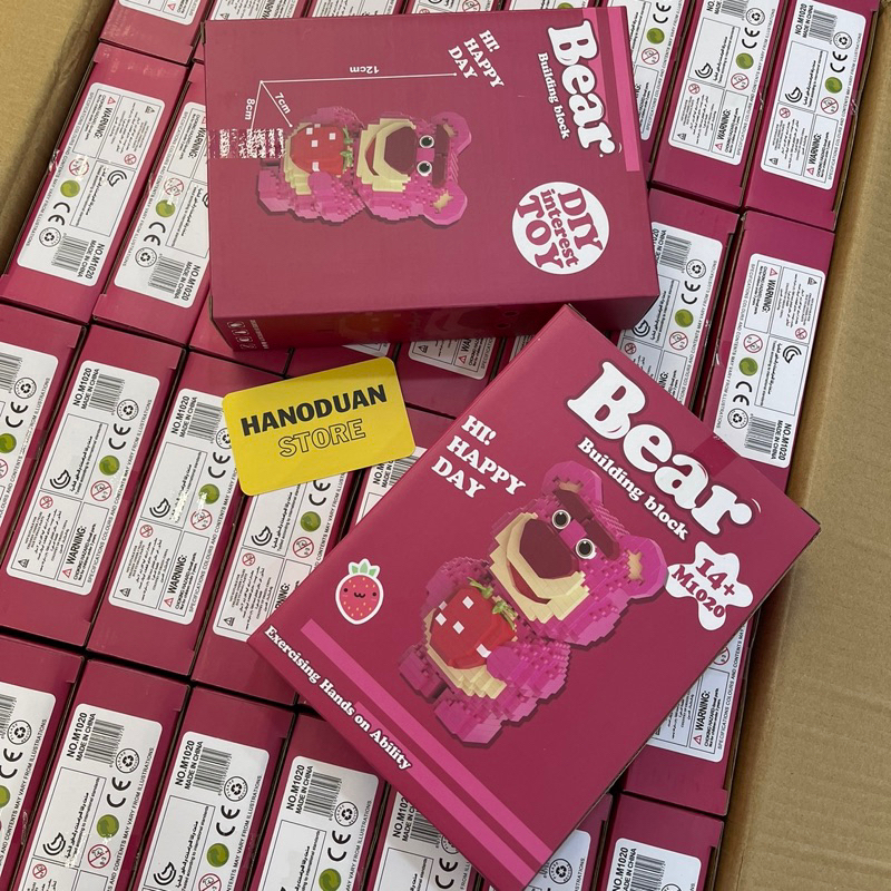 [HCM] Bộ Đồ Chơi Lắp Ráp Mini Gấu Dâu Lotso Hoạt Hình Dễ Thương - Đồ Chơi Gấu Dâu Cute