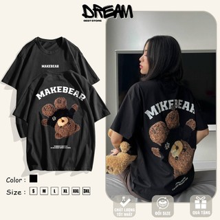Áo thun nam nữ MAKEBEAR đáng yêu áo đôi local brand chất cotton hàn cao cấp phom Unisex big size 40-105kg