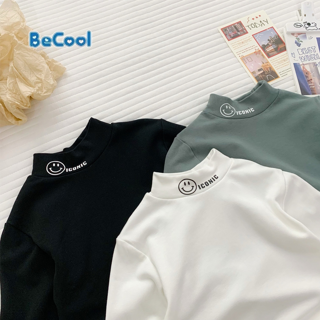 Áo Giữ Nhiệt MẶT CƯỜI Cho Bé Trai, Bé Gái Chất Coton Gân Cho Bé Yêu 8-27kg