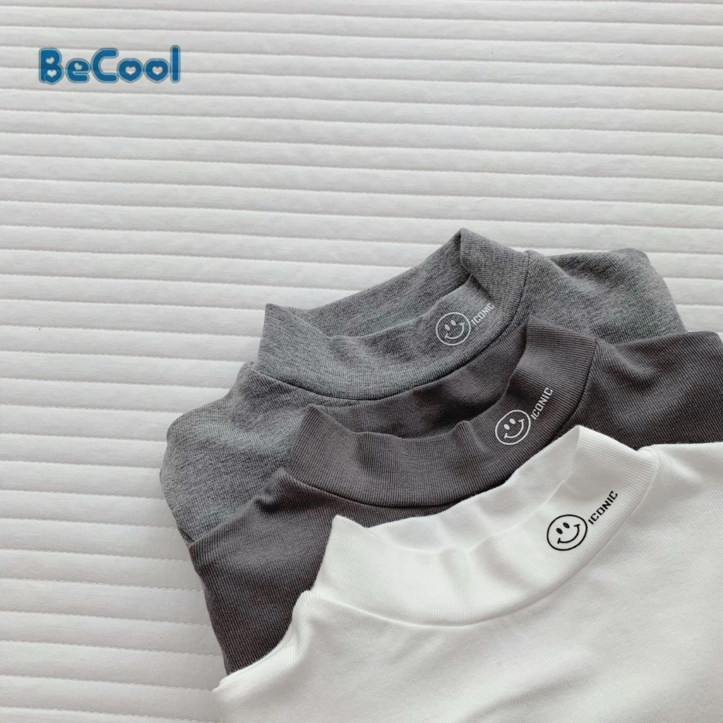 Áo Giữ Nhiệt ICON Cho Bé Trai, Bé Gái Chất Coton Gân Cho Bé Yêu 8-27kg - LEON KIDS