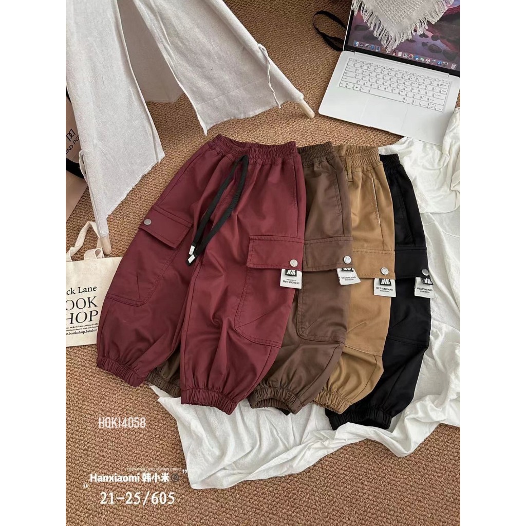 Quần kaki cho bé trai bé gái dáng boom hàng Quảng Châu shop Sukun Quần thô dáng jogger cho bé Kunkid