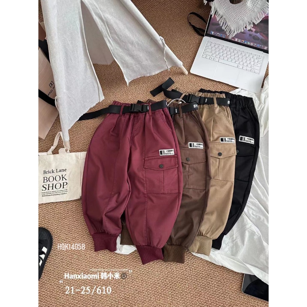 Quần kaki cho bé trai bé gái dáng boom hàng Quảng Châu shop Sukun Quần thô dáng jogger cho bé Kunkid
