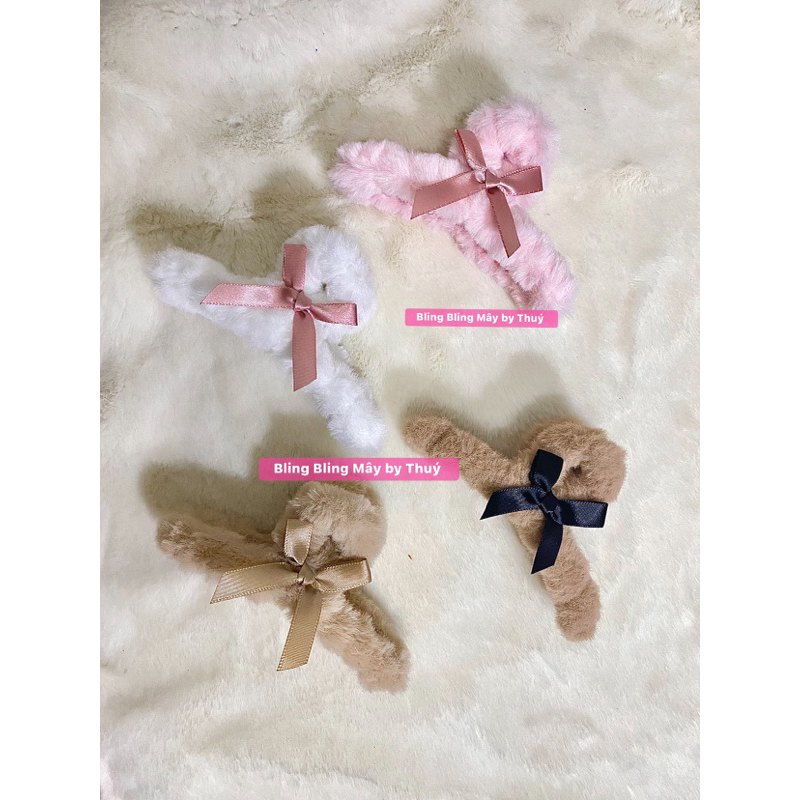 (HCM) 🍓🍓 KẸP LÔNG ĐÍNH NƠ 2 BÊN SIZE 11CM 🍓🍓