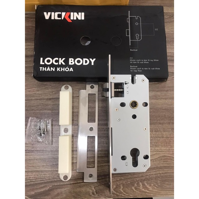 Thân khoá cửa chính Vickini inox 304 chính hãng