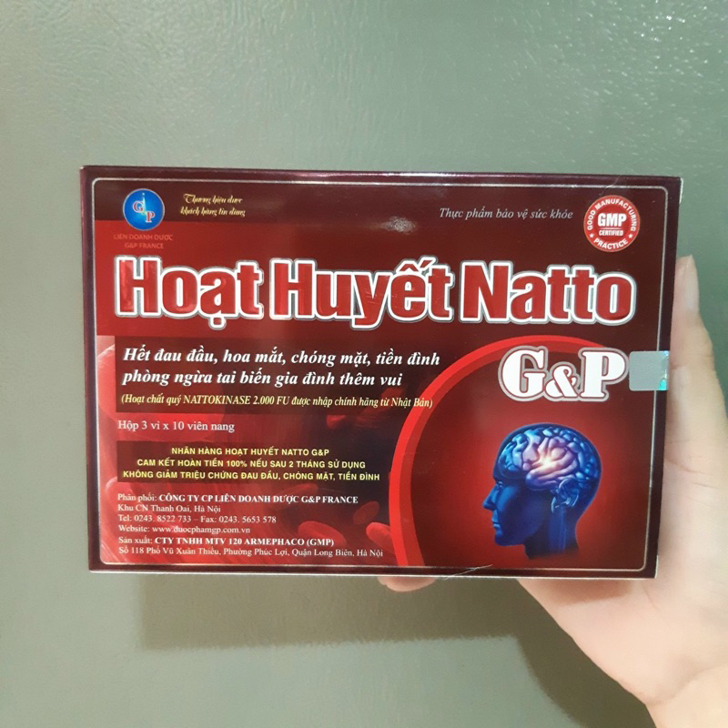Hoạt Huyết Natto G&P GP – Hỗ trợ hết đau đầu, hoa mắt chóng mặt, rối loạn tiền đình, ngừa tai biến m