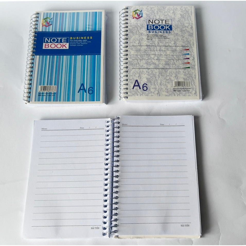 (Tặng Bút) Combo 2  Sổ Còng-Sổ Lò Xo A6 200 Trang