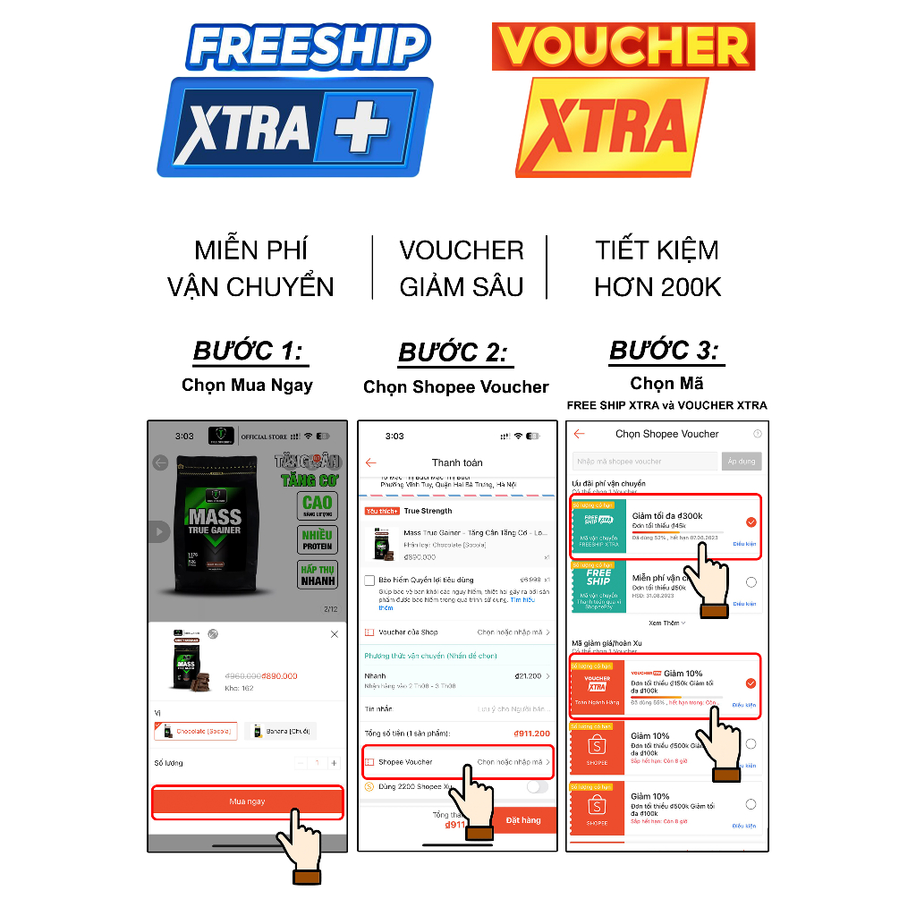 Mass True Gainer - Sữa Tăng Cân Tăng Cơ - Loại 2.5kg