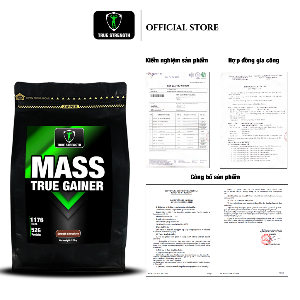 Mass True Gainer - Sữa Tăng Cân Tăng Cơ - Loại 2.5kg