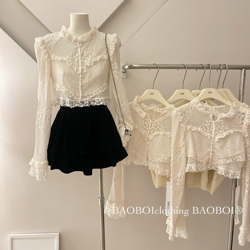 Áo Sơmi Ren Hoa Crotop QC L1