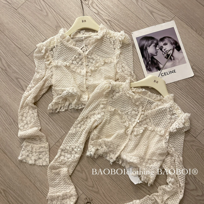 Áo Sơmi Ren Hoa Crotop QC L1