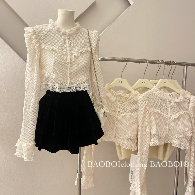 Áo Sơmi Ren Hoa Crotop QC L1