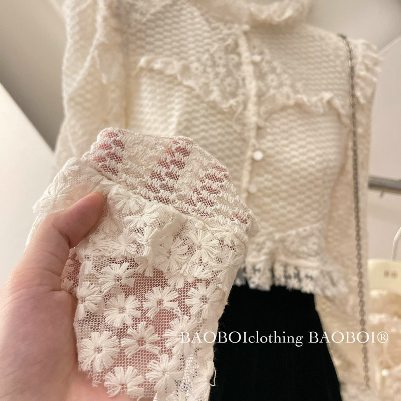 Áo Sơmi Ren Hoa Crotop QC L1