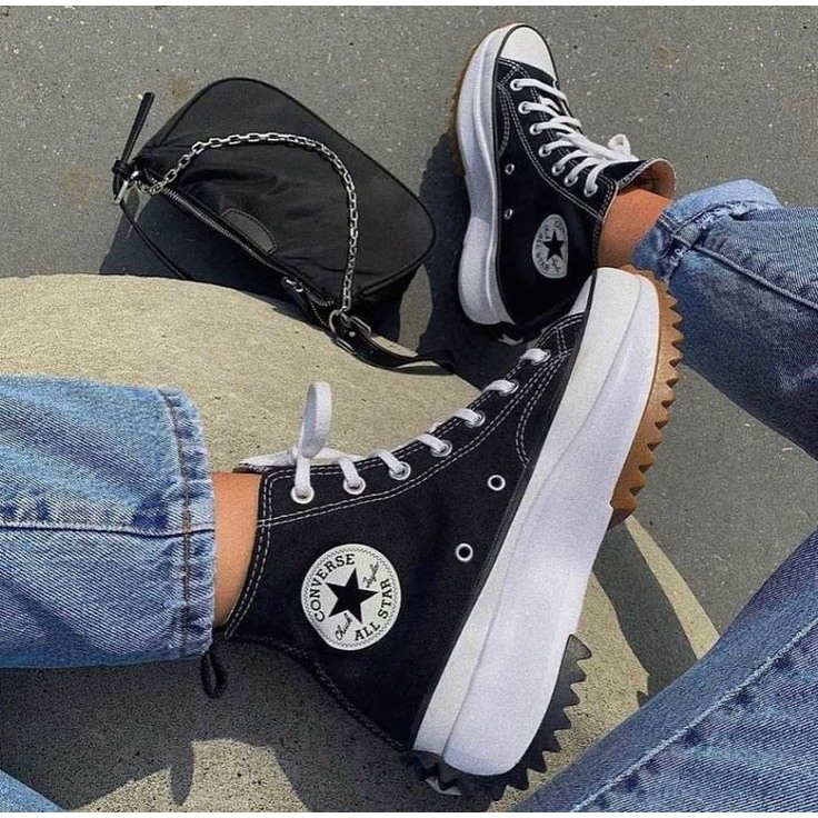 Giày Sneaker converse run star hike black