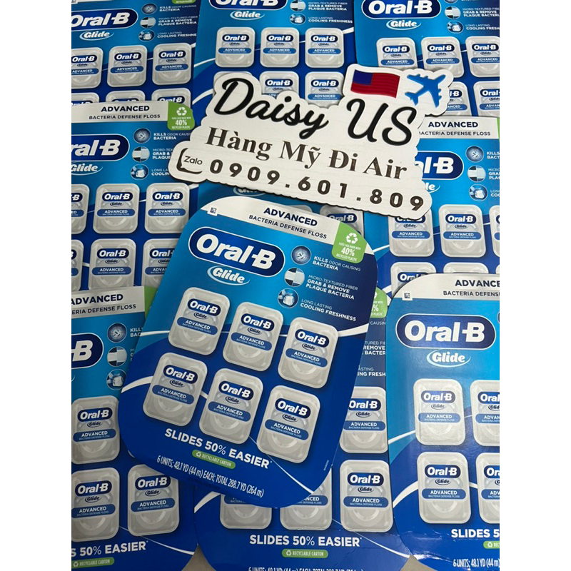 Set Chỉ nha khoa Oral-B Glide Bacteria Defese Floss -Mẫu Mới