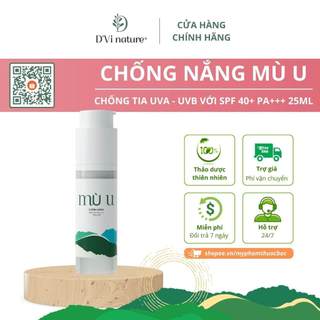 Chống nắng mù u DVi nature với SPF 40+ PA+++ chống lại các tia tử ngoại UVA và UVB gây hại cho da