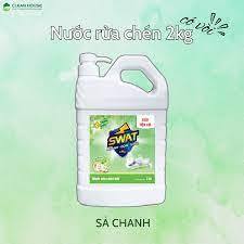 Nước Rửa Chén Swat Siêu Sạch Hương Sả Chanh 2Kg&4Kg thơm dịu sạch bóng vết dầu mỡ