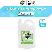Nước Rửa Chén Swat Siêu Sạch Hương Sả Chanh 2Kg&4Kg thơm dịu sạch bóng vết dầu mỡ