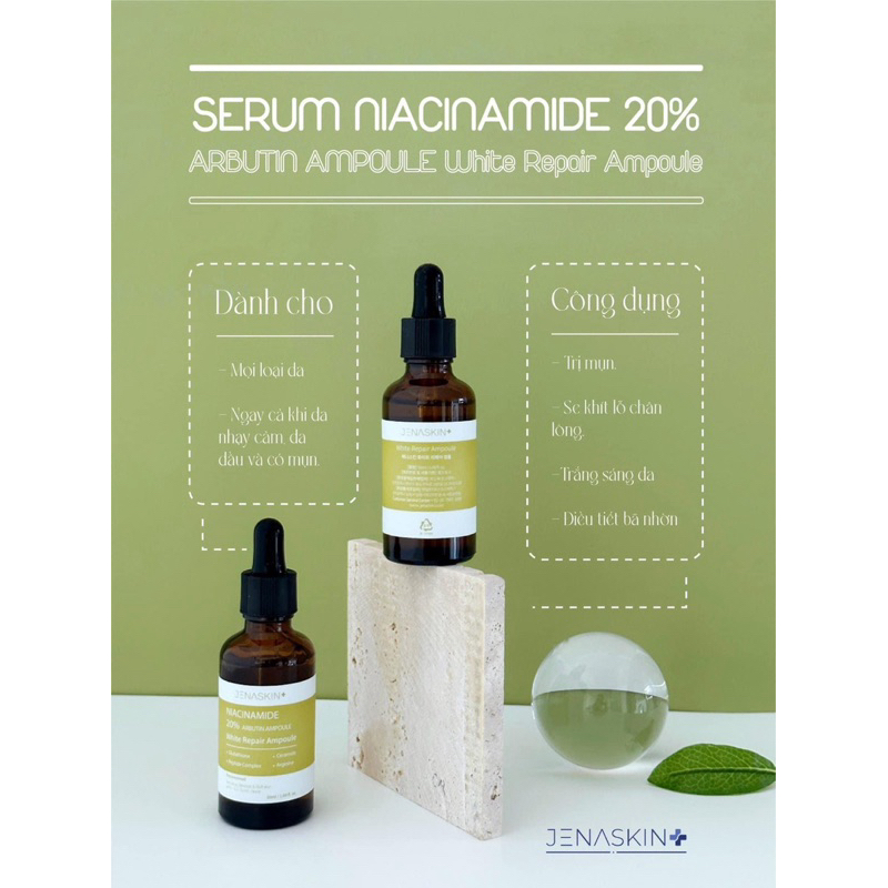 Tinh chất dưỡng trắng Jenaskin niacinamide 20% serum 50ml