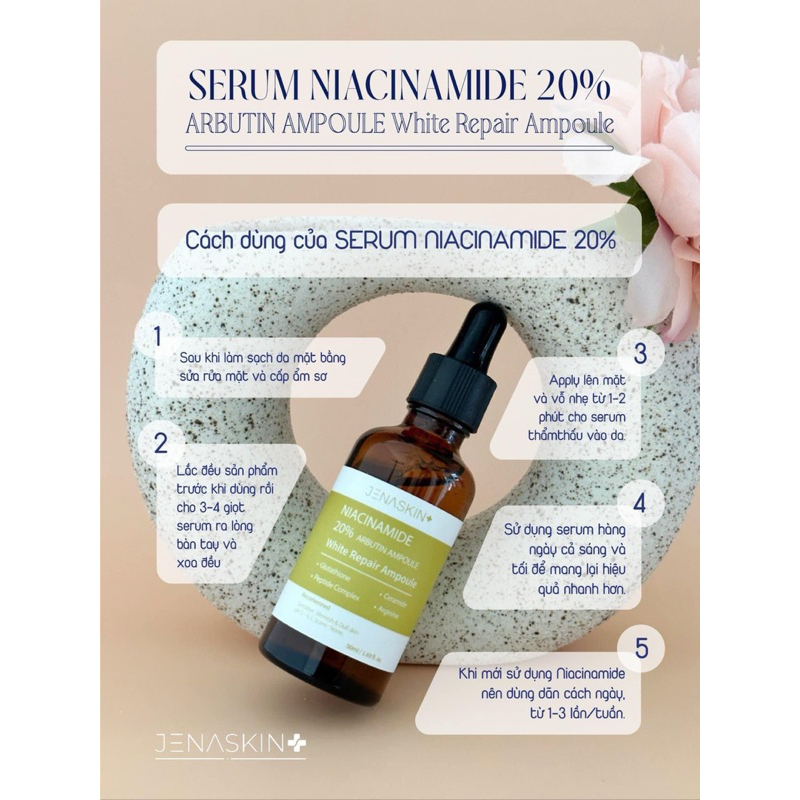 Tinh chất dưỡng trắng Jenaskin niacinamide 20% serum 50ml