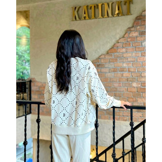 Áo nỉ cardigan mlb monogram